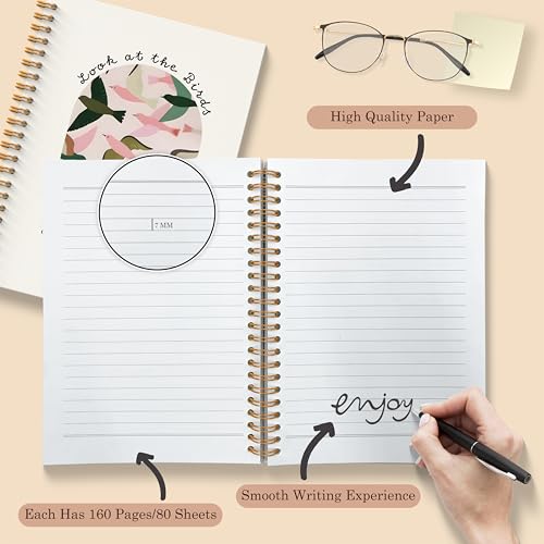 Christian Bird Spiral Notebooks, Matthew 6:26 Bible Journaling Notebook, Religious Prayer Journal for Woman, Church Notes Notebook, Christian Gifts for Women, 5.5x8.3 Inches - color: Birds Bible