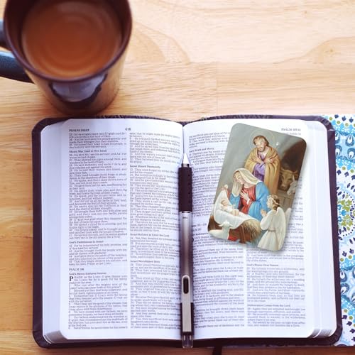 Needzo Christmas Prayer Cards, Holy Family and Nativity Scene Images with Prayers on the Back, Assortment Bible Scriptures, 54 Cards Per Pack (Set of 3)
