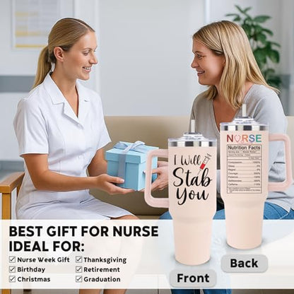 LHSCVUFASC Nurse Gifts for Women, Nurses 40oz Tumbler Gift for Female Practitioner Nurse, Funny Nurses Week Gifts Coffee Cup, Appreciation Nursing Gift for Retirement Birthday Christmas School - color: Nurse