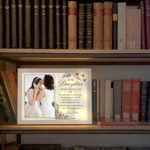 To My Daughter on Her Wedding Day - Light Up Photo Frame - color: Bride