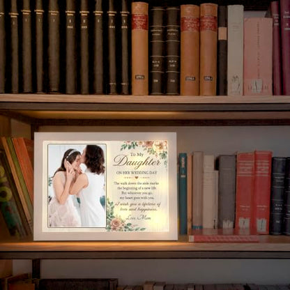 To My Daughter on Her Wedding Day - Light Up Photo Frame - color: Bride