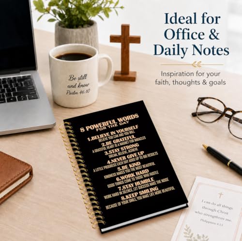 Motivational Notebook,Inspirational 8 Powerful Words for Gifts - color: Motivational Theme