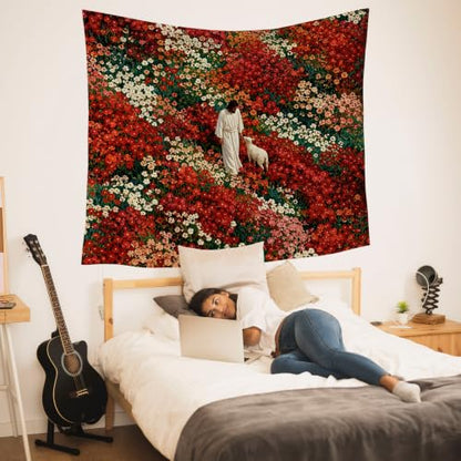 HUGANE Christian Jesus Wildflower Tapestry Wall Decor 50x60 Inch - color: Colour-05