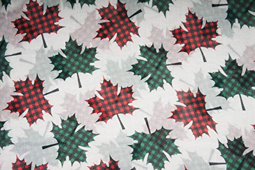 VIVIAN & VINCENT Gift Wrapped Fall Winter Soft Lightweight Holiday Sheer Infinity Christmas Scarf for Women Girls - color: Plaid Maple Leaf Red and Green