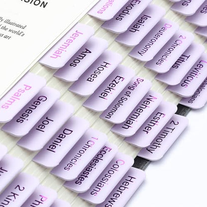 Mr. Pen- Laminated Bible Tabs, 75 pcs, Dusty Lilac - color: Dusty Lilac