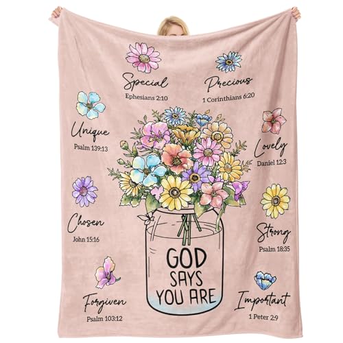 Christian Religious Gifts for Women, Light Pink Birthday Blanket 50''x 60'' - color: Light Pink, size: 60"x50"