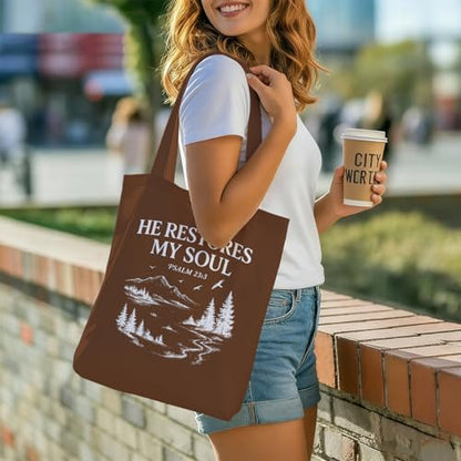 Bible Tote Bags Cute Christian Preppy Canvas Tote Bag Christian Gifts for Women Reusable Shopping Bags(Parent) - color: Bible-14