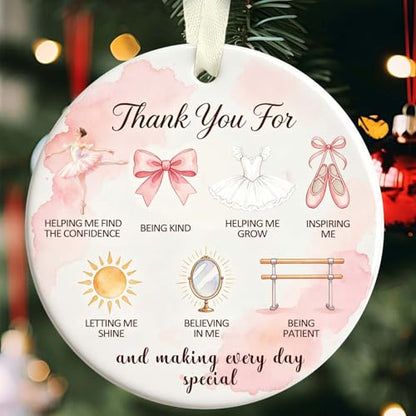 Ballet Christmas Ornaments 2026, Dance Teacher Appreciation Gifts - Thank You Gifts, Ceramic Inspirational Dance Ornament for Ballerinas Lover, Enthusiasts, Teacher Dancer Gift Ideas - color: Dance