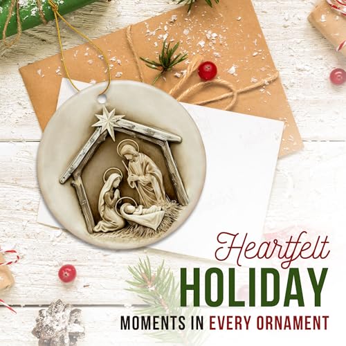 ZAGKOO Nativity Christmas Ornaments - Christian Ornament for Christmas Tree - color: Nativity