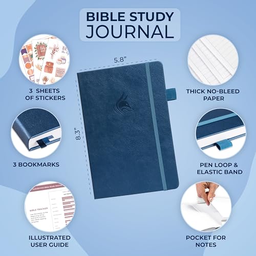 Clever Fox Bible Study Journal, Guide, Supplies for Women A5 Mystic Blue - color: Mystic Blue, size: A5 (5.8'' x 8.3'')