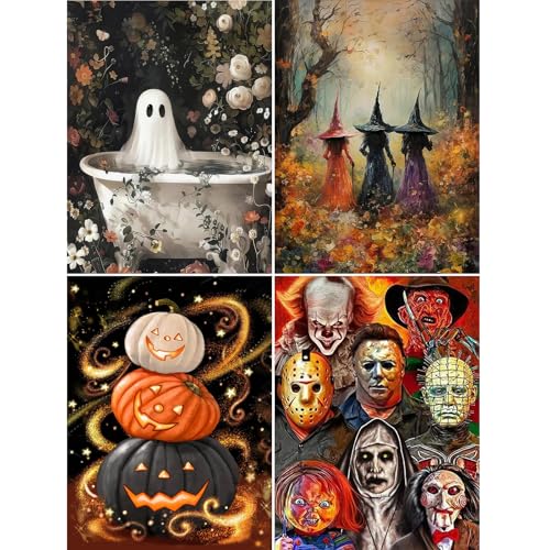4 Pack Diamond Art Kits for Adults, Diamond Painting Kits for Beginner - color: JOJO-DP80