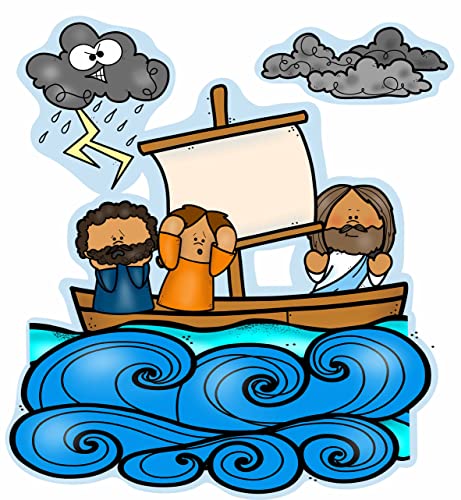 Jesus Calms The Storm Felt Figures for Bible Flannel Board Stories Miracles New Testament (Medium)