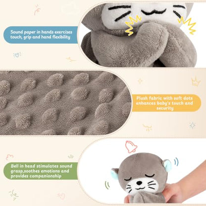 Loveys for Babies, Gray Prayer Otter Baby Security Blankets - color: Gray Otter