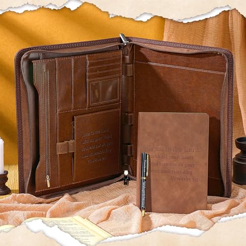 Fuyoooo 3 Pcs Pastor Gifts for Men Bible Verse Portfolio Proverbs 3:5 - style: Proverbs 3:5