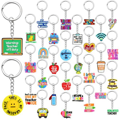 Cute Keychain Bulk,Cute Key Chain for Car Keys Purse Bag Rewards - color: Teacher-30