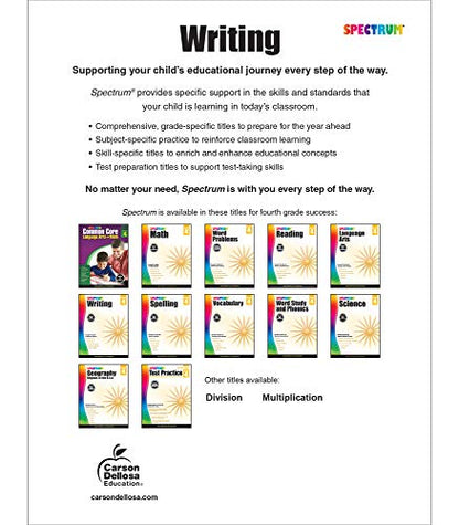 Spectrum Grade 4 Writing Workbooks, Ages 9 to 10, Creative Writing, Story Writing, Opinion, and Informative Writing Practice, 4th Grade Writing Book for Kids
