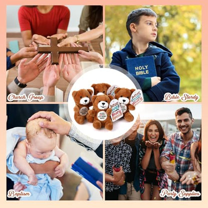 Silipull 18 Pcs Jesus Loves You Beary Much Stuffed Bears Plush Teddy Gifts - style: Jesus Loves You Beary Much