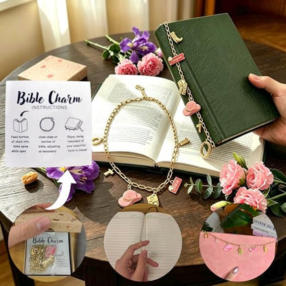 Bible Charm Chain,Scripture Bookmark Accessories for Bible Study (Style F) - style: Style F