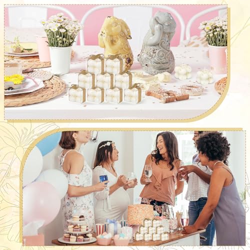 30 Sets Mini Bubble Candles Wedding Favors for Guests, 1.6" Soy Wax Candle - color: Gold Foil