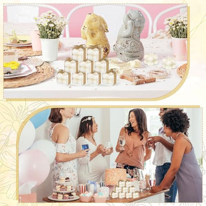 30 Sets Mini Bubble Candles Wedding Favors for Guests, 1.6" Soy Wax Candle - color: Gold Foil