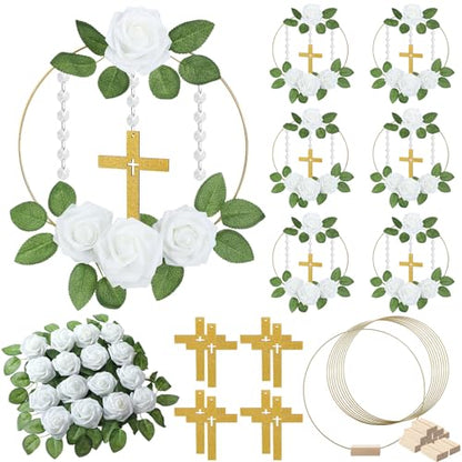 Sintuff 72 Pcs Baptism Table Centerpieces Decorations, Gold - color: Gold