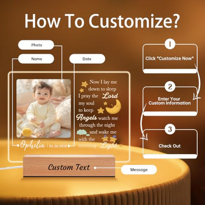 Personalized Baptism Gifts Picture Frame, Christian Photo Frame for Kids