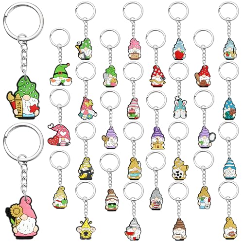Cute Keychain Bulk,Cute Key Chain for Car Keys Purse Bag Rewards - color: Gnome-30