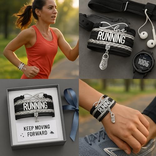 Infinity Collection Running Gifts- Runner Bracelet, Jewelry, Adjustable Charm Bracelet- Perfect Cross Country, Track, Marathon Gifts … - color: Runner