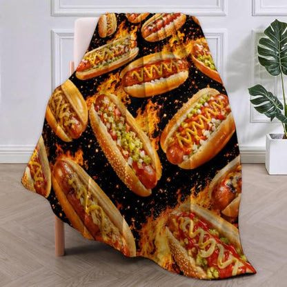 Hot Dog Blanket Gifts for Women Kids - color: Hot Dog, size: 50"x60"