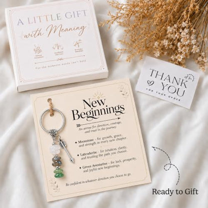 Crystal Keychain Gifts For Women, Friend, Coworker, Daughter, Mom, Faith - color: New Beginning