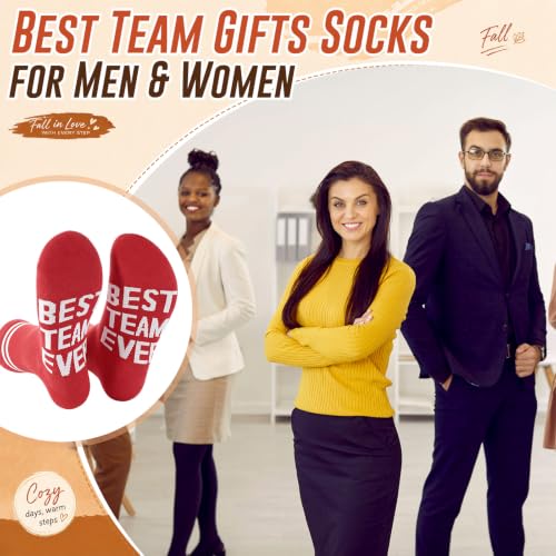 Glitopper 12 Pairs Best Team Ever Gift Socks Bulk - color: Autumn, style: Team