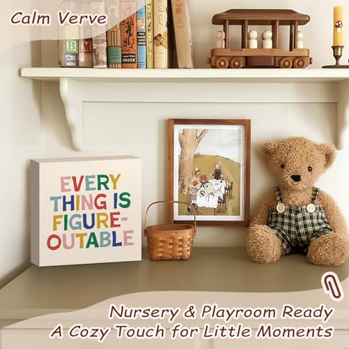Inspirational Motivational Positive Affirmation Sign, - color: Everything is Figureoutable-5x5
