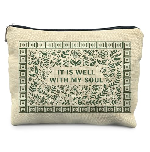Christianity Makeup Bag for Women,Scripture Bible Verse Cosmetic Bags,Gifts for For Mom Friends Teen Girl & Women Travel, Faith Christian Zipper Makeup Pouch for Purse - color: Bible-Soul