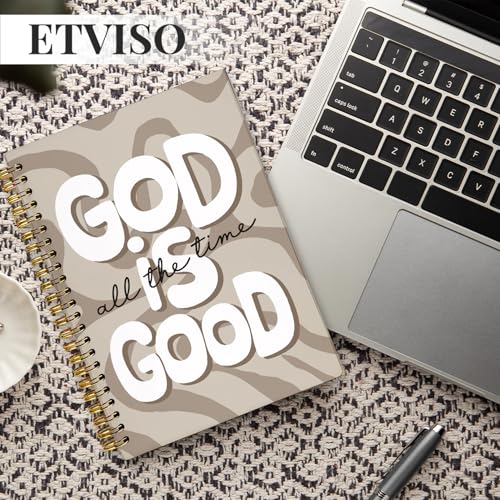 ETVISO Beige Wavy Bible Journal Notebook for Women, Inspirational Christian Gifts for Women, Prayer Bible Supplies Journal, Church Notes Notebook, Cute Preppy Hardcover Spiral Notebooks 5.5x8.3 - color: 04-Bible(Beige Wavy)