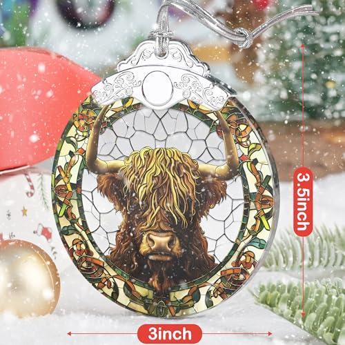 Heirloom Stained Glass Keepsake - Christmas Tree Ornament & Gift Idea - Cow - color: Cow