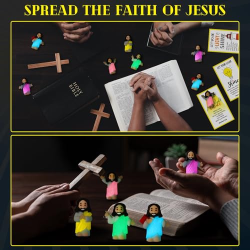 CroBlissful 100 Sets Mini Jesus Figurines Glow in Dark, Multiple Styles - style: Multiple Styles