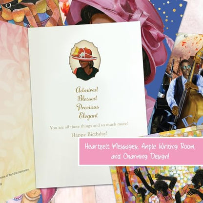 African American Birthday Cards Assortment Box – Set of 18 All Occasion Black Greeting Cards with Envelopes – Beautiful Black Women Designs – Premium Cardstock use for Mother's Day - style: Assortment 760