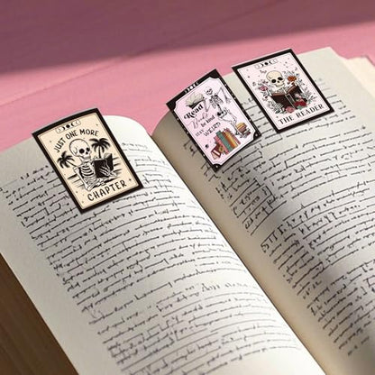 Gothic Skeleton Magnetic Bookmarks, Skull Book Marks for Horror Fans - style: Gothic Skeleton