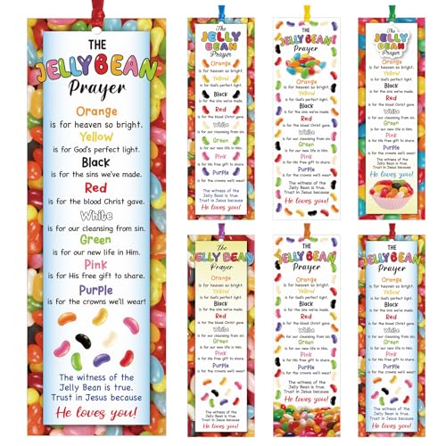 Dispowreath 60 Pcs Jelly Bean Prayer Religious Christian Bookmarks Church - style: Jelly Bean