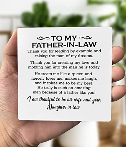 Wooden 'Dear Dad, I Love You' Plaque with Stand, Meaningful Gift for Father or Father-in-Law - color: To My Father-In-Law 01