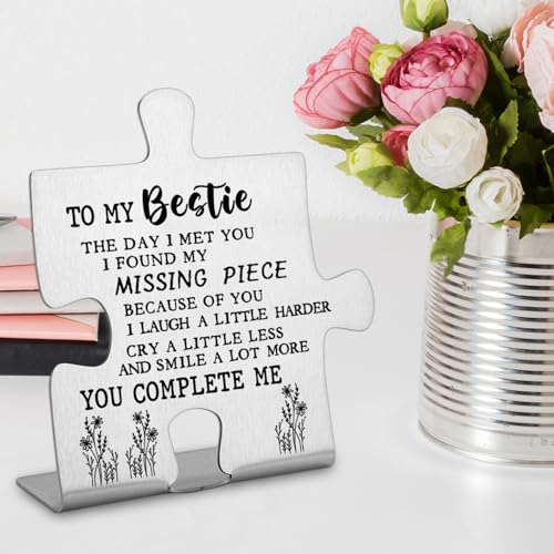 Bestie Gifts from Bestie Sister To My Bestie Gifts Thank You for Being My Sister Bestie Friendship Gifts Christmas Wedding Gifts for Sister Best Friend Decorative Signs Funny Office Desk Decor - style: To my Bestie