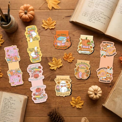 Fall Magnetic Bookmarks for Women, Funny Autumn Magnet Book Mark - color: Funny Autumn
