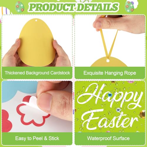 24Pcs Easter Crafts Kit, Make Your Own Easter Egg Arts and Crafts Set - style: Easter Eggs
