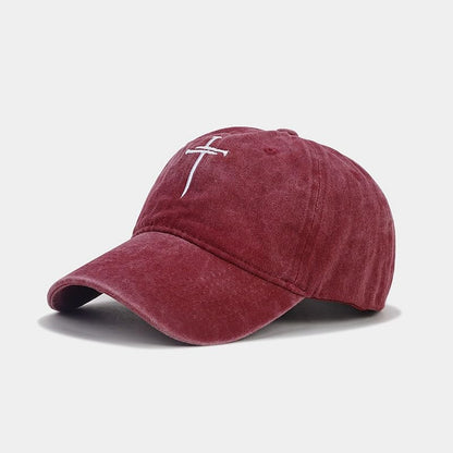 Quanhaigou Baseball Cap Dad Hat Adjustable Fashion Hats for Men Women Polo Trucker Unisex Style Headwear - color: Cross Nails Burgundy