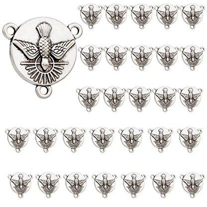 COTTVOTT St Benedict,Our Lady of Guadalupe Medal for DIY Jewelry Making,Virgin Mary Christ Jesus Rosary Center Connection Part - color: 30pcs-Dove Medal