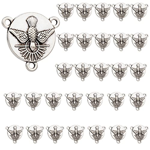 COTTVOTT St Benedict,Our Lady of Guadalupe Medal for DIY Jewelry Making,Virgin Mary Christ Jesus Rosary Center Connection Part - color: 30pcs-Dove Medal