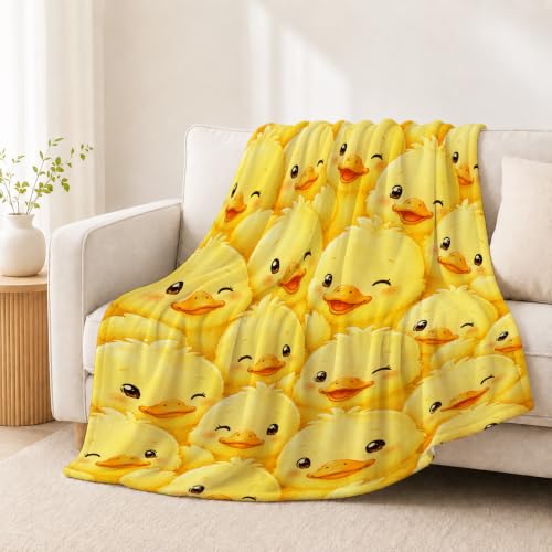 Cute Yellow Duck Throw Blanket Kawaii Duckling Stuff Gifts 40''X50'' - color: Duck, size: 40''x50''