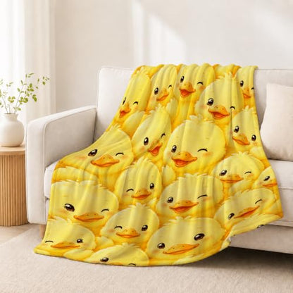 Cute Yellow Duck Throw Blanket Kawaii Duckling Stuff Gifts 40''X50'' - color: Duck, size: 40''x50''