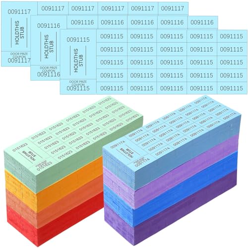 Kosiz 2000 Sheets Raffle Ticket 25 Bid Chinese Auction Tickets, Multicolor - color: Multicolor