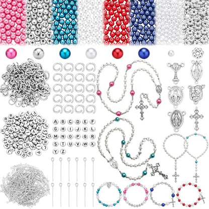Cunno 1248 Pcs Rosary Jewelry Making Kit, Religious DIY Crafts Supplies